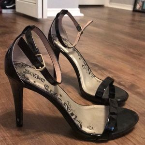 Black heels. Ankle strap/ open toe